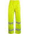 WR010 DWHV36 Warrior Hi-Vis Overtrousers Fluorescent Yellow colour image